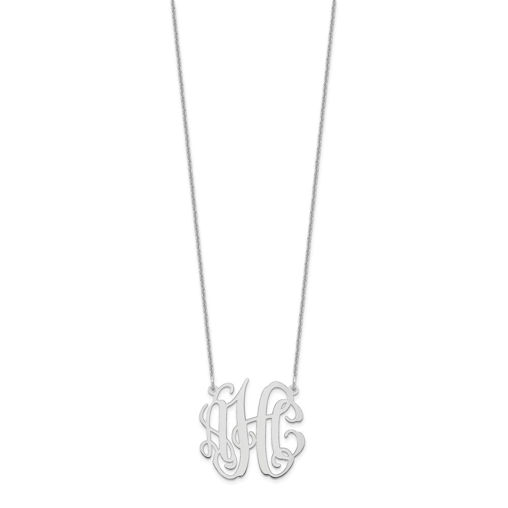 14k White Gold Small Monogram Necklace