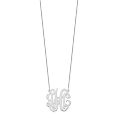 14k White Gold Small Monogram Necklace