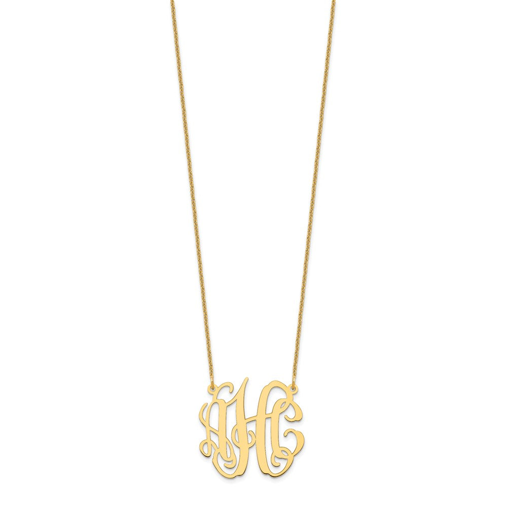 14k Yellow Gold Small Monogram Necklace