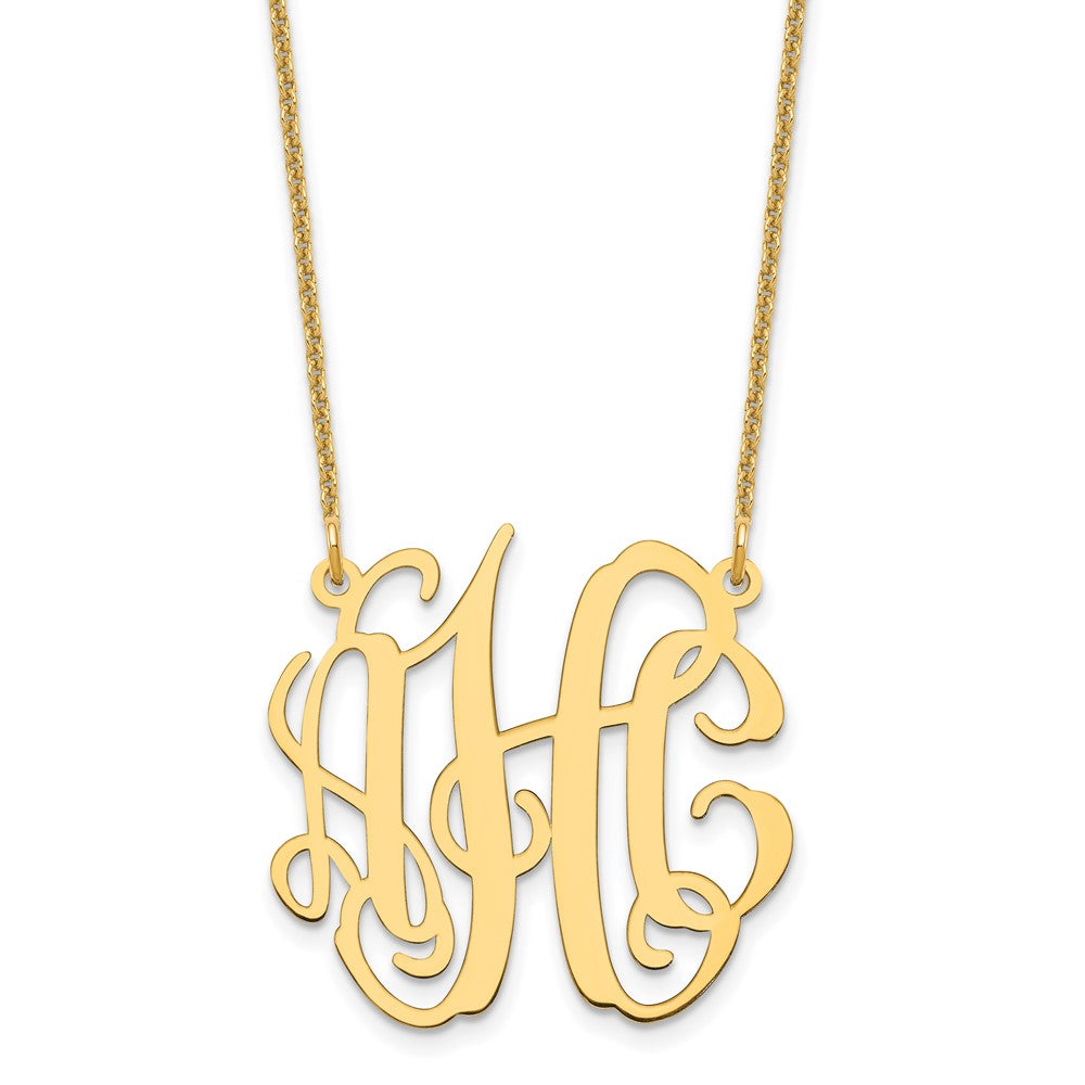 14k Yellow Gold Small Monogram Necklace - 3
