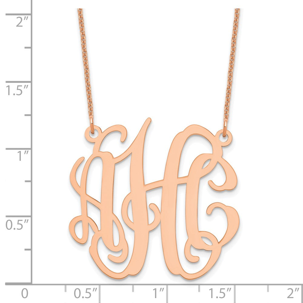 14k Rose Gold Medium Monogram Necklace