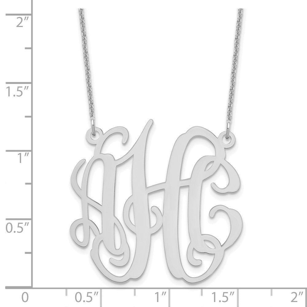 10k White Gold Medium Monogram Necklace