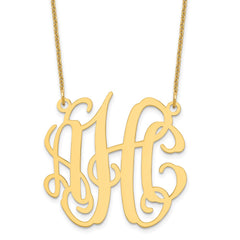 14k Yellow Gold Medium Monogram Necklace - 2