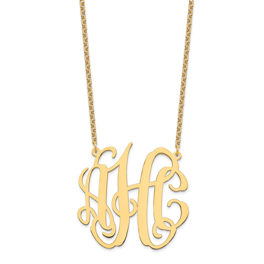 Sterling Silver/Gold-plated Large Monogram Necklace