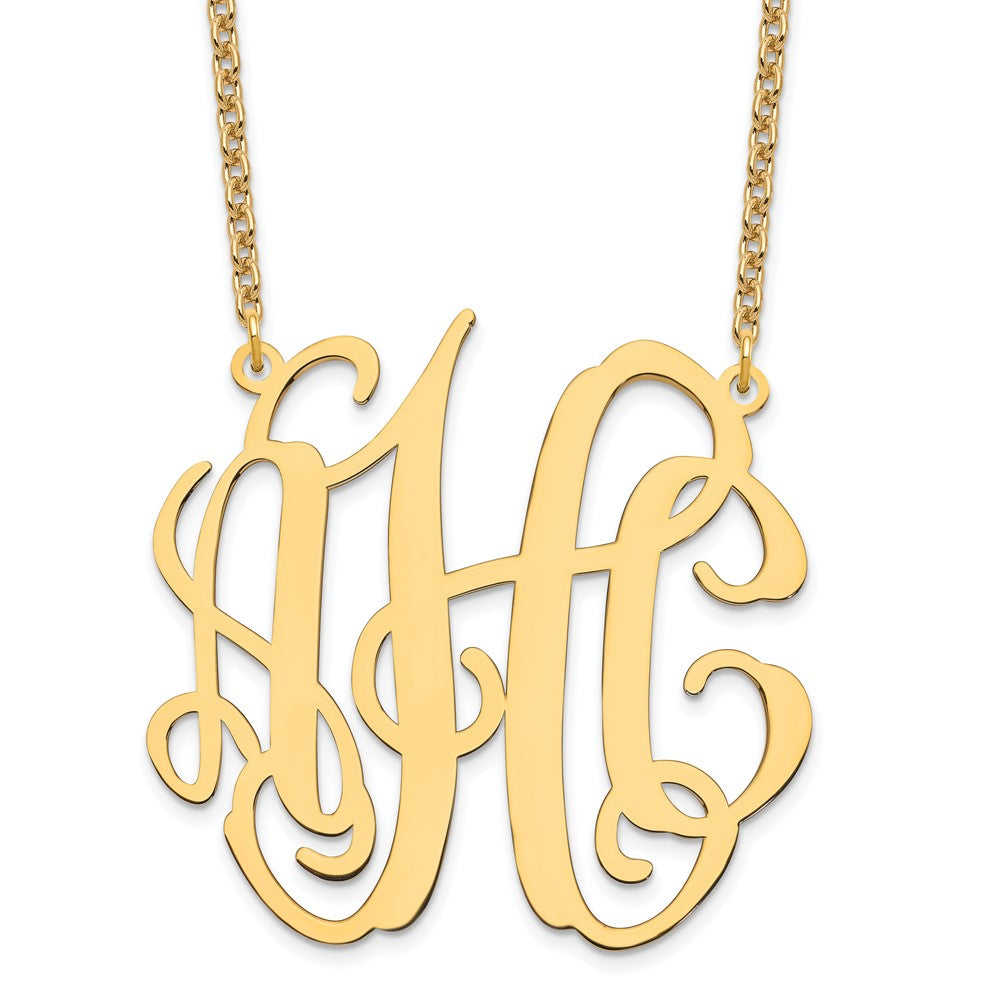 Sterling Silver/Gold-plated Large Monogram Necklace - 2
