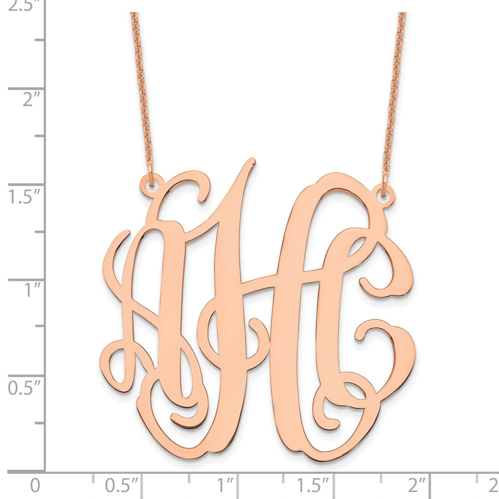 14k Rose Gold Large Monogram Necklace