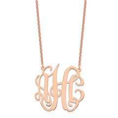 Sterling Silver/Rose-plated Large Monogram Necklace