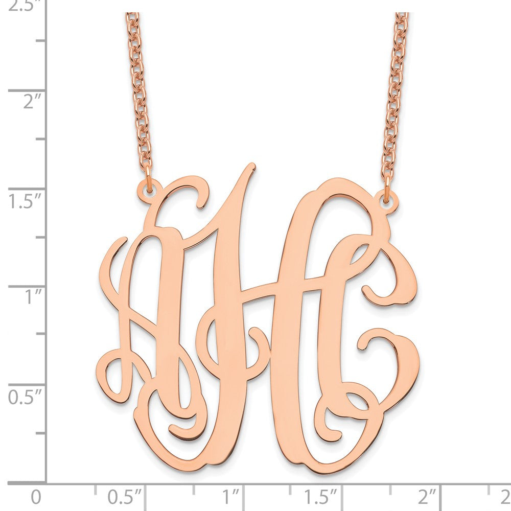 Sterling Silver/Rose-plated Large Monogram Necklace