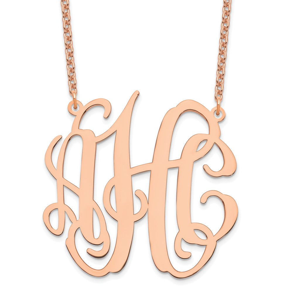 Sterling Silver/Rose-plated Large Monogram Necklace - 3