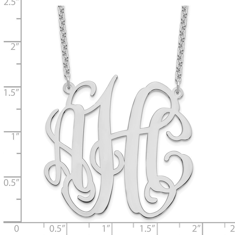 Sterling Silver/Rhodium-plated Large Monogram Necklace