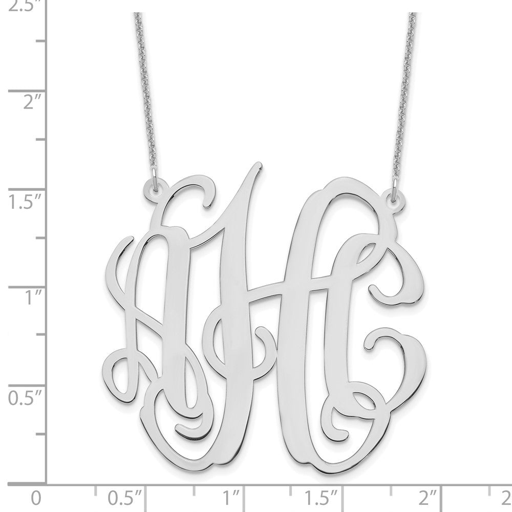 10k White Gold Large Monogram Necklace