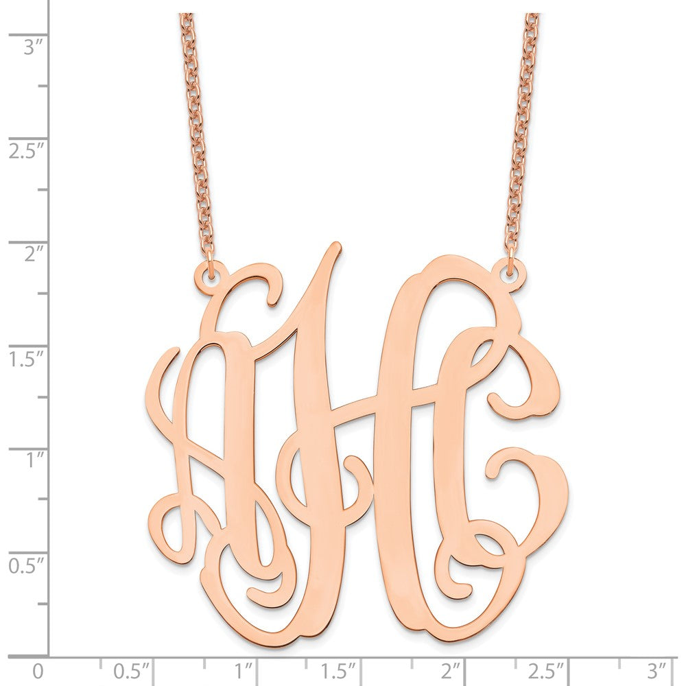 Sterling Silver/Rose-plated Large Monogram Necklace