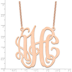 Sterling Silver/Rose-plated Large Monogram Necklace