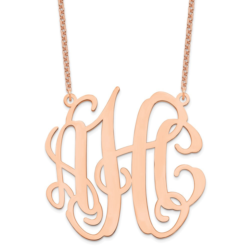 Sterling Silver/Rose-plated Large Monogram Necklace - 2