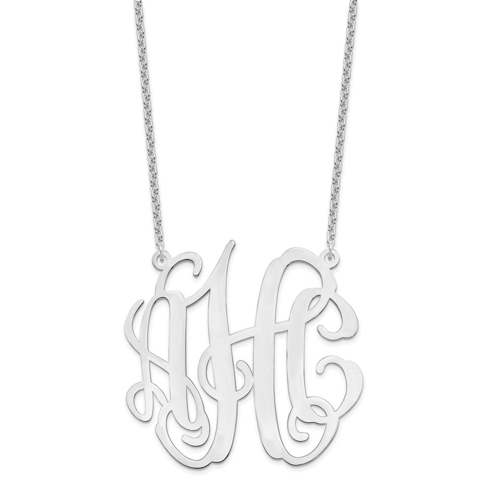 Sterling Silver/Rhodium-plated Large Monogram Necklace