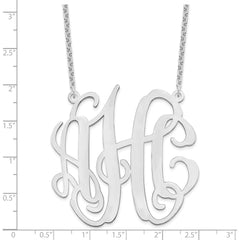 Sterling Silver/Rhodium-plated Large Monogram Necklace