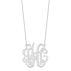 14k White Gold Large Monogram Necklace