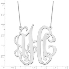 10k White Gold Large Monogram Necklace