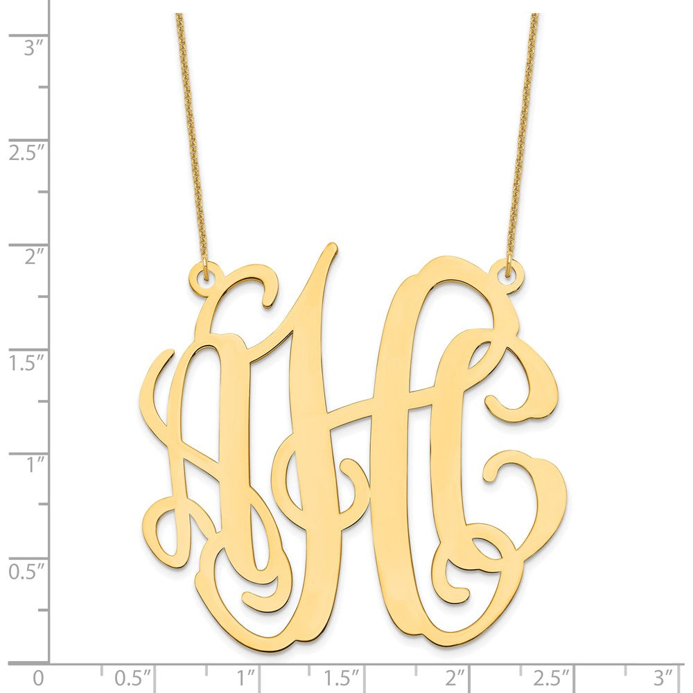 14k Yellow Gold Large Monogram Necklace