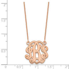 14k Rose Gold Etched Monogram Necklace