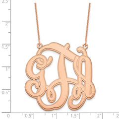 14K Rose Gold Circular Etched Monogram Necklace