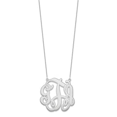 14KW Circular Etched Monogram Necklace