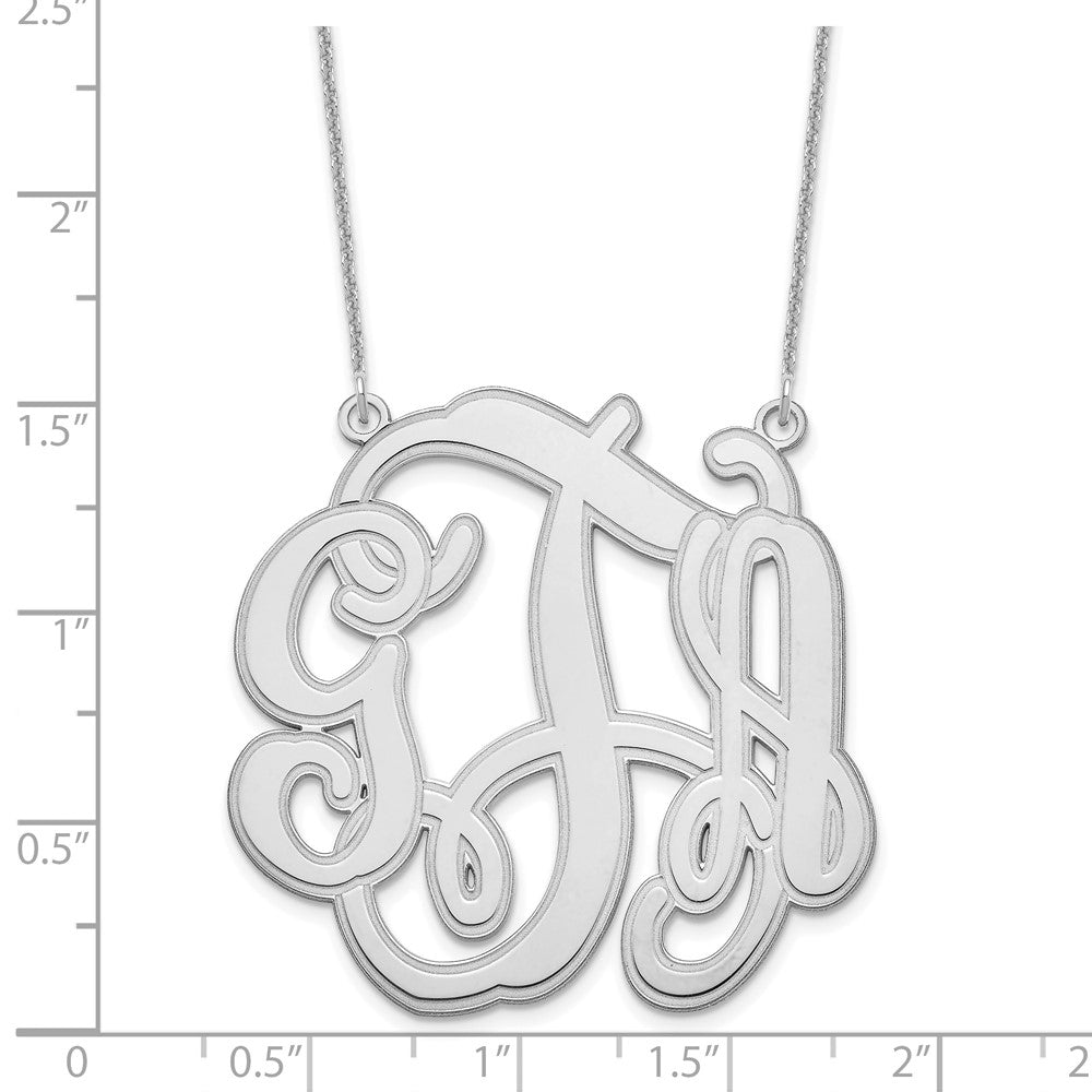 14KW Circular Etched Monogram Necklace