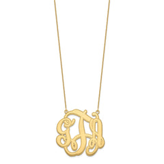 14KY Circular Etched Monogram Necklace