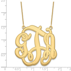 14KY Circular Etched Monogram Necklace