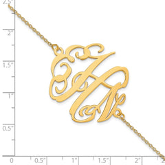 14KY Polished Monogram Chain Bracelet