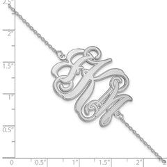 10k White Gold Etched Monogram Bracelet