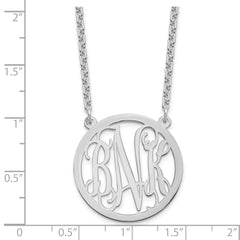 Sterling Silver/Rhodium-plated Round Monogram Necklace - 2