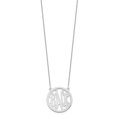 14k White Gold Round Monogram Necklace