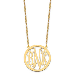 Sterling Silver/Gold-plated Large Round Monogram Pendant