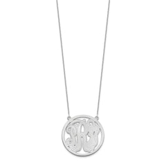 14KW Large Etched Monogram Circle Necklace