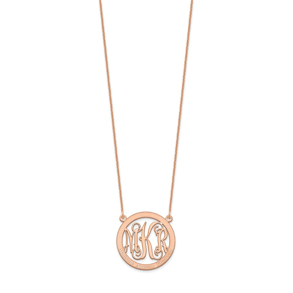 14k Rose Gold Small Family Monogram Necklace