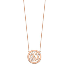 14k Rose Gold Small Family Monogram Necklace