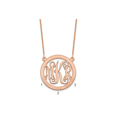 14k Rose Gold Small Family Monogram Necklace