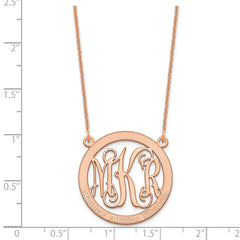 14k Rose Gold Small Family Monogram Necklace