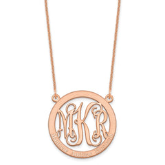 14k Rose Gold Small Family Monogram Necklace