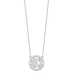 14k White Gold Small Family Monogram Necklace