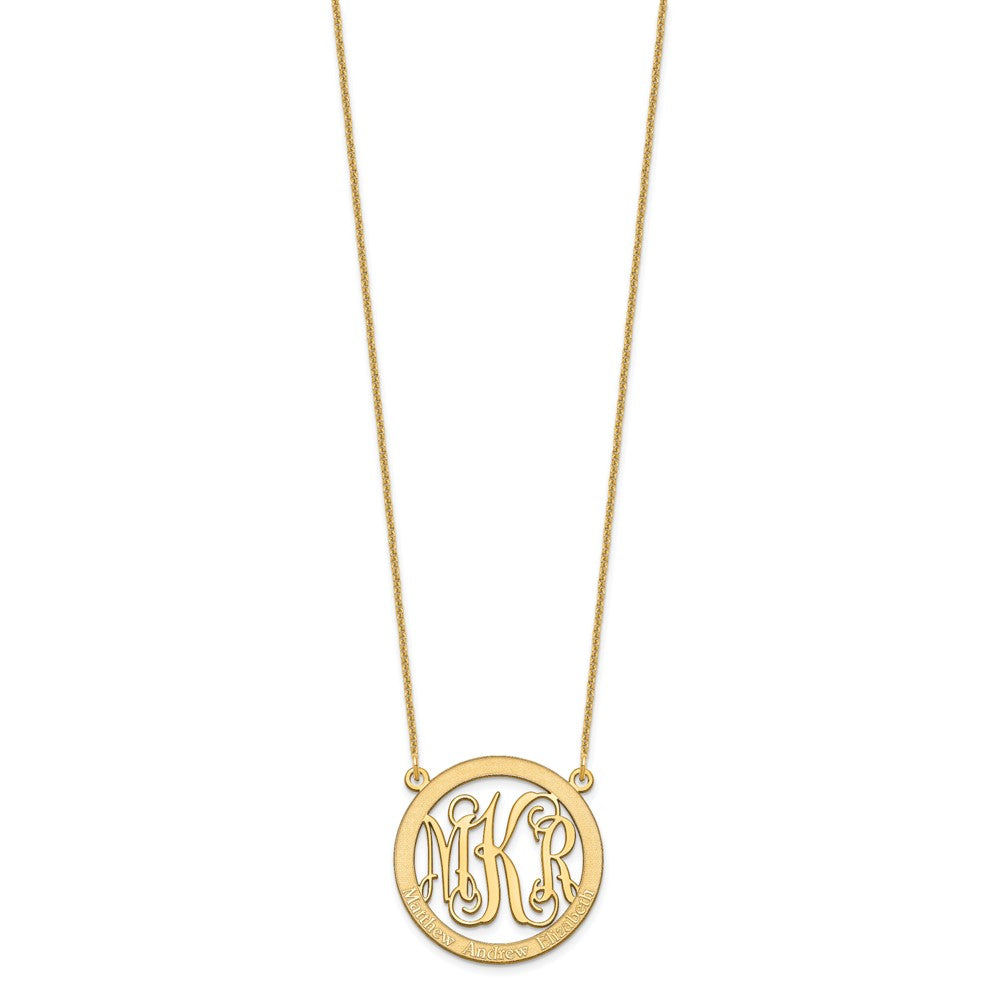 14k Yellow Gold Small Family Monogram Necklace