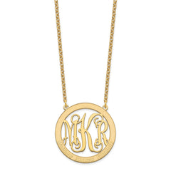 Sterling Silver/Gold-plated Large Family Monogram Necklace