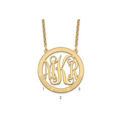 Sterling Silver/Gold-plated Large Family Monogram Necklace