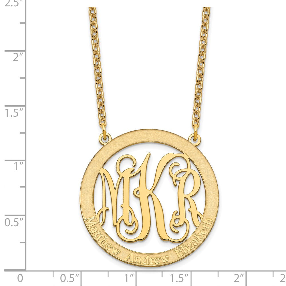 Sterling Silver/Gold-plated Large Family Monogram Necklace