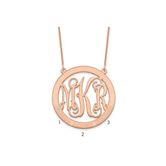 14k Rose Gold Large Family Monogram Necklace