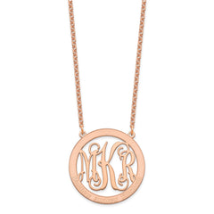 Sterling Silver/Rose-plated Large Family Monogram Necklace