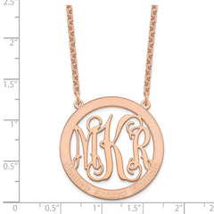 Sterling Silver/Rose-plated Large Family Monogram Necklace