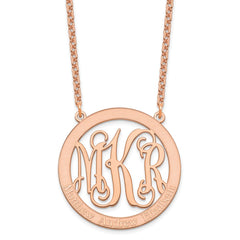 Sterling Silver/Rose-plated Large Family Monogram Necklace