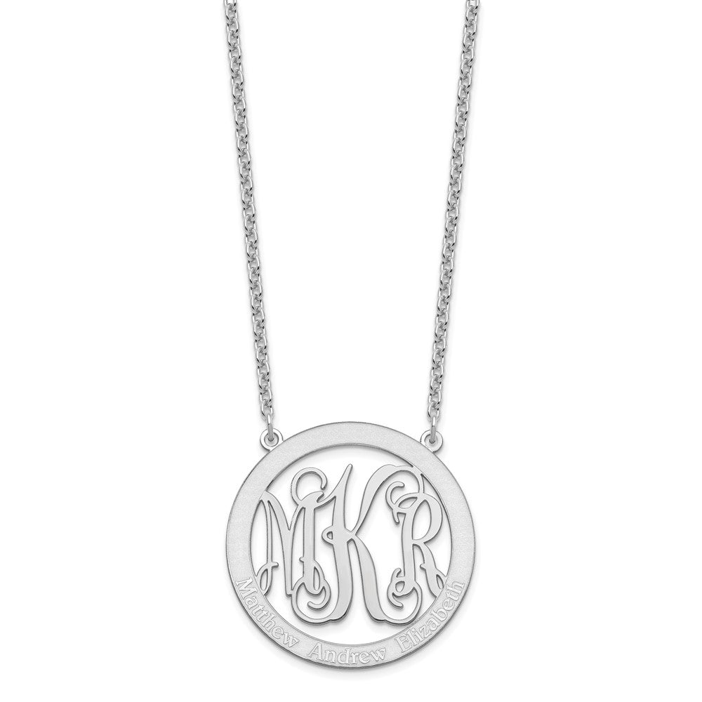 Sterling Silver/Rhodium-plated Large Family Monogram Necklace